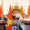 Tổng Bí thư, Chủ tịch nước Tô Lâm và Thủ tướng Ấn Độ Narendra Modi gặp gỡ báo chí. (Ảnh: Thống Nhất/TTXVN)