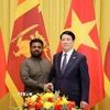 Chủ tịch nước Lương Cường và Tổng thống Sri Lanka Anura Kumara Dissanayaka chụp ảnh chung trước hội đàm. (Ảnh: Lâm Khánh/TTXVN)