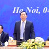Trung tướng Lê Văn Tuyến, Thứ trưởng Bộ Công an trả lời câu hỏi của phóng viên các cơ quan thông tấn, báo chí trong nước và quốc tế. (Ảnh: Phạm Kiên/TTXVN)