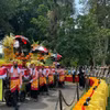 Đoàn Lễ rước Kirab vào đền Borobudur. (Ảnh: Minh Thái/TTXVN)