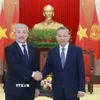 Tổng Bí thư Tô Lâm tiếp Thủ tướng Kyrgyzstan Adylbek Kasymaliev. (Ảnh: Thống Nhất/TTXVN)