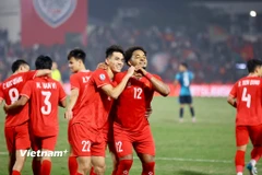 Tiến Linh và Xuân Son tiếp tục cùng ghi bàn để đưa Việt Nam vào chung kết AFF Cup 2024. (Ảnh: Hoài Nam/Vietnam+)