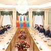 Tổng Bí thư Tô Lâm và Tổng thống Kazakhstan Kassym-Jomart Tokayev hội đàm cấp Nhà nước. (Ảnh: Thống Nhất/TTXVN)