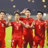 Các cầu thủ U23 Việt Nam ăn mừng bàn thắng mở tỷ số của Quốc Việt vào lưới U23 Hàn Quốc trong trận tranh hạng ba Vòng Chung kết U23 châu Á, tối 23/1/2026. (Ảnh: AFC/TTXVN)