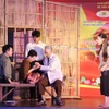 Hoạt cảnh trong vở kịch ngắn "Chuyện của nhà chị Tín." (Ảnh: Xuân Tú/TTXVN)