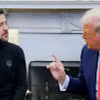 Tổng thống Mỹ Donald Trump (phải) hội đàm với Tổng thống Ukraine Volodymyr Zelensky tại Nhà Trắng, ngày 28/2/2025. (Ảnh: Reuters/TTXVN)