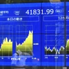 Bảng chỉ số chứng khoán tại Tokyo (Nhật Bản). (Ảnh: Kyodo/TTXVN)