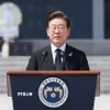 Tổng thống Hàn Quốc Lee Jae Myung phát biểu tại Seoul ngày 6/6/2025. (Ảnh: Yonhap/TTXVN)
