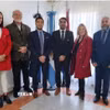 Ông Ngô Mạnh Khôi - Tham tán Thương mại, trưởng Cơ quan Thương vụ Việt Nam tại Argentina; ông Mauro Daniele - Thị trưởng Las Varillas; ông Patricio Olmedo - Thị trưởng Manfredi và Giáo sư Marcia Daniele - Giám đốc Học viện Nghiên cứu Phương Đông (ISEO). (Ảnh: Cơ quan thương vụ Việt Nam tại Argentina/TTXVN phát)