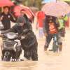 Cảnh ngập lụt sau những trận mưa lớn tại Narathiwat (Thái Lan). (Ảnh: THX/TTXVN)