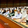 Đại biểu Quốc hội ấn nút biểu quyết thông qua các luật và nghị quyết. (Ảnh: Doãn Tấn/TTXVN)