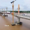 Cầu Hữu nghị Lào-Thái Lan số 5 bắc qua sông Mekong nối liền tỉnh Bueng Kan của Thái Lan với tỉnh Bolikhamxay của Lào, được hợp long vào ngày 6/6/2025. (Ảnh minh họa: Đỗ Bá Thành/TTXVN)