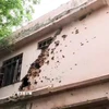 Một ngôi nhà ở Poonch (Ấn Độ) bị trúng pháo kích của Pakistan ngày 9/5/2025. (Ảnh: ANI/TTXVN)