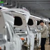 Công nhân làm việc tại nhà máy sản xuất xe của tập đoàn sản xuất ôtô Hàn Quốc Hyundai Motor. (Ảnh: AFP/TTXVN)