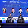 Diễn giả tham luận tại Hội nghị Đầu tư ASEAN tại Malaysia. (Ảnh: Hằng Linh/TTXVN)