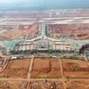 Cảng Hàng không quốc tế Long Thành đang được gấp rút xây dựng và sẽ đón chuyến bay kỹ thuật đầu tiên vào ngày 19/12/2025. (Ảnh: PV/Vietnam+)