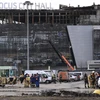 Hiện trường vụ tấn công tại nhà hát Crocus City Hall ở ngoại ô Moskva (Nga), ngày 26/3/2024. (Ảnh: AFP/TTXVN)
