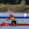Tay chèo Nguyễn Thị Hương thi đấu tại Olympic Paris 2024, hồi tháng Tám năm ngoái. (Ảnh: Hoàng Linh/TTXVN)