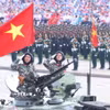 Chiến sỹ Khối xe Tăng thiết giáp trong Lễ diễu binh, diễu hành kỷ niệm 80 năm Cách mạng tháng Tám và Quốc khánh 2/9, tại Quảng trường Ba Đình sáng 2/9/2025. (Ảnh: TTXVN)