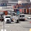 Quang cảnh cảng hàng hóa Long Beach ở California (Mỹ). (Ảnh: THX/TTXVN)
