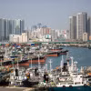Quang cảnh cảng hàng hóa ở Busan (Hàn Quốc). (Ảnh: THX/TTXVN)