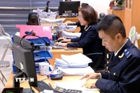 Hoạt động nghiệp vụ tại Chi cục Hải quan khu vực 3. (Ảnh: Mạnh Tú/TTXVN)