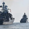 Đội tàu chiến của Nga tham gia cuộc tập trận ở Biển Đen. (Ảnh: TASS)