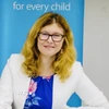Trưởng Đại diện Quỹ Nhi đồng Liên hợp quốc (UNICEF) tại Việt Nam Silvia Danailov trả lời phỏng vấn của phóng viên Thông tấn xã Việt Nam. (Ảnh: Việt Đức/TTXVN)