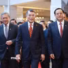 Thủ tướng Lê Minh Hưng cùng Thủ tướng Lào Sonexay Siphandone, Thủ tướng Campuchia Hun Manet, Thủ tướng Thái Lan Anutin Charnvirakul và Thủ tướng Timor-Leste Kay Rala Xanana Gusmão tham dự Phiên khai mạc Diễn đàn Tương lai ASEAN lần thứ ba. (Ảnh: Dương Giang/TTXVN)
