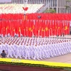 Khối cờ Đảng, cờ Tổ quốc. (Ảnh: Văn Điệp/TTXVN)