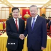 Tổng Bí thư Tô Lâm tiếp Tổng Bí thư, Chủ tịch nước Lào Thongloun Sisoulith. (Ảnh: Thống Nhất/TTXVN)