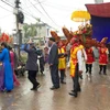 Nghi lễ rước kiệu trong lễ hội Báo bản làng Nộn Khê, tỉnh Ninh Bình. (Nguồn: Sở Thông tin và Truyền thông tỉnh Ninh Bình)