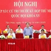 Chủ tịch Quốc hội Trần Thanh Mẫn tiếp xúc cử tri tại xã Tân Hòa, thành phố Cần Thơ. (Ảnh: Doãn Tấn/TTXVN)