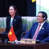 Thủ tướng Phạm Minh Chính phát biểu tại phiên Đối thoại của lãnh đạo ASEAN với thanh niên ASEAN. (Ảnh: Dương Giang/TTXVN)