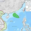 Hình ảnh vị trí và đường đi của áp thấp. (Nguồn: Trung tâm Dự báo Khí tượng Thủy văn Quốc gia)