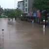 Thành phố Thái Nguyên ngập sâu trong nước do mưa lớn