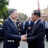 Samdech Techo Hun Sen chủ trì Lễ đón chính thứcTổng Bí thư Tô Lâm. (Ảnh: Thống Nhất/TTXVN)