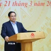 Thủ tướng Phạm Minh Chính, Trưởng Ban Chỉ đạo An ninh mạng quốc gia chủ trì Phiên họp thứ nhất của Ban Chỉ đạo. (Ảnh: Dương Giang/TTXVN)