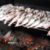 Các cơ sở tại xã Ngư Lộc (Hậu Lộc, Thanh Hóa) chủ yếu nướng các loại cá như: cá thu, cá nục, cá trà, cá mối... trên bếp than củi để đảm bảo miếng cá đến tay người tiêu dùng có mùi vị và chất lượng tốt nhất. (Ảnh: TTXVN phát)