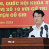 Chủ tịch nước Lương Cường phát biểu với cử tri huyện Hóc Môn và huyện Củ Chi, Thành phố Hồ Chí Minh. (Ảnh: Lâm Khánh/TTXVN)