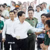 Chủ tịch nước Lương Cường dự Hội nghị tiếp xúc cử tri huyện Hóc Môn và huyện Củ Chi. (Ảnh: Lâm Khánh/TTXVN)