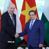 Thủ tướng Phạm Minh Chính hội kiến Tổng thống Hungary Sulyok Tamas. (Ảnh: Dương Giang/TTXVN)