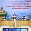 Thủ tướng Phạm Minh Chính chủ trì Phiên họp thứ 23 của Ban Chỉ đạo các công trình, dự án quan trọng quốc gia, trọng điểm ngành giao thông vận tải. (Ảnh: Dương Giang/TTXVN)