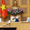 Thủ tướng Phạm Minh Chính chủ trì họp triển khai Triển lãm thành tựu của đất nước nhân dịp kỷ niệm 80 năm Quốc khánh. (Ảnh: Dương Giang/TTXVN)