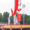 Quốc kỳ được kéo lên trên Quảng trường Ba Đình. (Ảnh minh họa: Hoàng Hiếu/TTXVN)