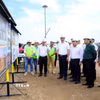 Chủ tịch Ủy ban Nhân dân thành phố Hà Nội Vũ Đại Thắng cùng lãnh đạo các sở, ngành, địa phương kiểm tra thực địa công trường Dự án Khu đô thị thể thao Quốc tế Hà Nội. (Ảnh: Trung Nguyên/ TTXVN)