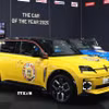 Xe điện Renault 5 được bình chọn là "Xe ôtô của năm 2025" tại Triển lãm ôtô Brussels 2025. (Ảnh: Hương Giang/TTXVN)