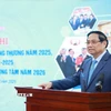 Thủ tướng Phạm Minh Chính phát biểu chỉ đạo Hội nghị triển khai nhiệm vụ trọng tâm năm 2026 ngành công thương. (Ảnh: Dương Giang/TTXVN)