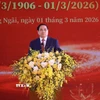 Thủ tướng Phạm Minh Chính phát biểu tại Lễ kỷ niệm 120 năm Ngày sinh Thủ tướng Phạm Văn Đồng. (Ảnh: Dương Giang/TTXVN)