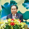 Chủ tịch Quốc hội Trần Thanh Mẫn đọc diễn văn kỷ niệm. (Ảnh: Doãn Tấn/TTXVN)